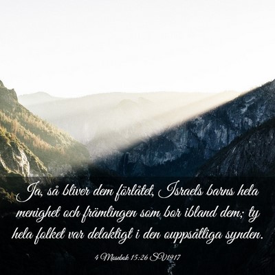 Picture 03 - 4 Mosebok 15:26 SV1917 - Ja, så bliver dem förlåtet, Israels barns hela - Bible Verse Picture