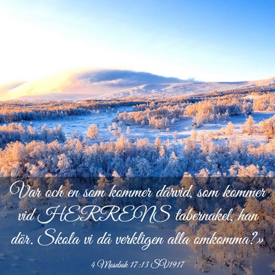 Picture 03 - 4 Mosebok 17:13 SV1917 - Var och en som kommer därvid, som kommer vid - Bible Verse Picture