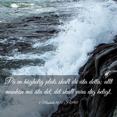 Picture 03 - 4 Mosebok 18:10 SV1917 - På en höghelig plats skall du äta detta; allt - Bible Verse Picture