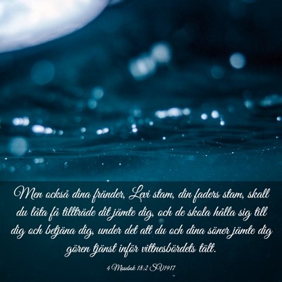 Picture 03 - 4 Mosebok 18:2 SV1917 - Men också dina fränder, Levi stam, din faders - Bible Verse Picture