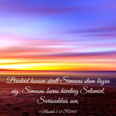 Picture 03 - 4 Mosebok 2:12 SV1917 - Bredvid honom skall Simeons stam lägra sig: - Bible Verse Picture