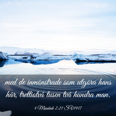 Picture 03 - 4 Mosebok 2:21 SV1917 - med de inmönstrade som utgöra hans här, - Bible Verse Picture