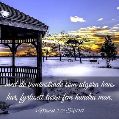 Picture 03 - 4 Mosebok 2:28 SV1917 - med de inmönstrade som utgöra hans har, - Bible Verse Picture