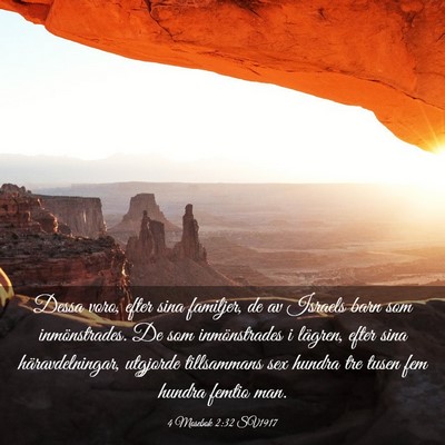 Picture 03 - 4 Mosebok 2:32 SV1917 - Dessa voro, efter sina familjer, de av Israels - Bible Verse Picture