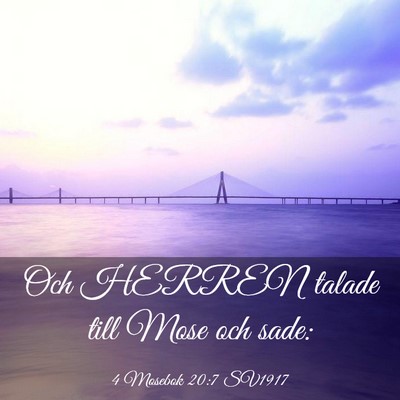 Picture 03 - 4 Mosebok 20:7 SV1917 - Och HERREN talade till Mose och - Bible Verse Picture