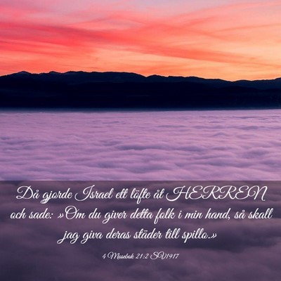 Picture 03 - 4 Mosebok 21:2 SV1917 - Då gjorde Israel ett löfte åt HERREN och sade: - Bible Verse Picture