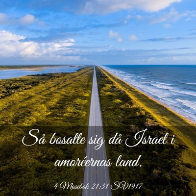 Picture 03 - 4 Mosebok 21:31 SV1917 - Så bosatte sig då Israel i amoréernas - Bible Verse Picture