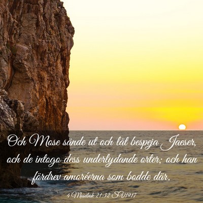 Picture 03 - 4 Mosebok 21:32 SV1917 - Och Mose sände ut och lät bespeja Jaeser, och - Bible Verse Picture