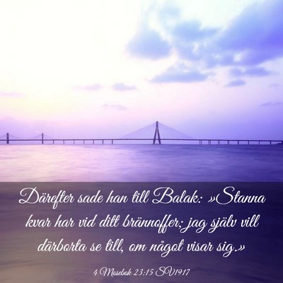 Picture 03 - 4 Mosebok 23:15 SV1917 - Därefter sade han till Balak: »Stanna kvar har - Bible Verse Picture