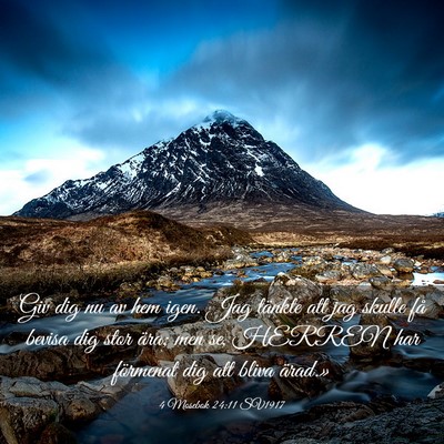 Picture 03 - 4 Mosebok 24:11 SV1917 - Giv dig nu av hem igen. Jag tänkte att jag - Bible Verse Picture