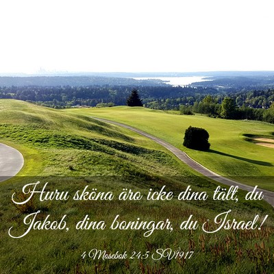 Picture 03 - 4 Mosebok 24:5 SV1917 - Huru sköna äro icke dina tält, du Jakob, dina - Bible Verse Picture