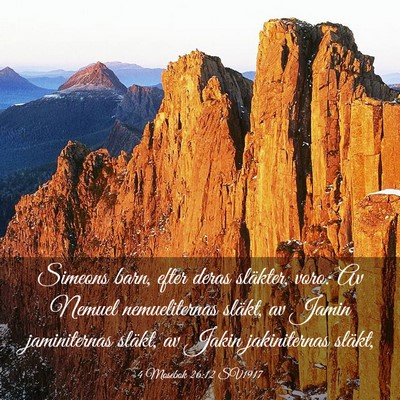 Picture 03 - 4 Mosebok 26:12 SV1917 - Simeons barn, efter deras släkter, voro: Av - Bible Verse Picture
