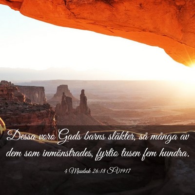 Picture 03 - 4 Mosebok 26:18 SV1917 - Dessa voro Gads barns släkter, så många av dem - Bible Verse Picture