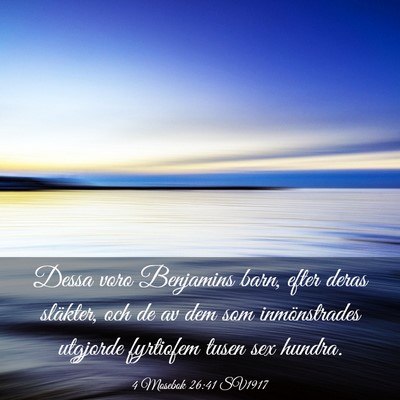 Picture 03 - 4 Mosebok 26:41 SV1917 - Dessa voro Benjamins barn, efter deras släkter, - Bible Verse Picture