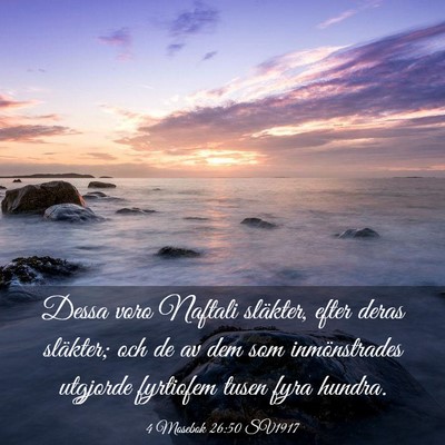 Picture 03 - 4 Mosebok 26:50 SV1917 - Dessa voro Naftali släkter, efter deras - Bible Verse Picture