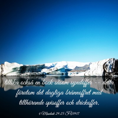 Picture 03 - 4 Mosebok 29:25 SV1917 - tillika också en bock såsom syndoffer -- detta - Bible Verse Picture