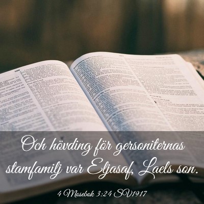 Picture 03 - 4 Mosebok 3:24 SV1917 - Och hövding för gersoniternas stamfamilj var - Bible Verse Picture