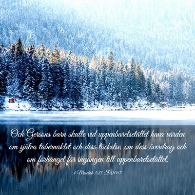 Picture 03 - 4 Mosebok 3:25 SV1917 - Och Gersons barn skulle vid uppenbarelsetältet - Bible Verse Picture