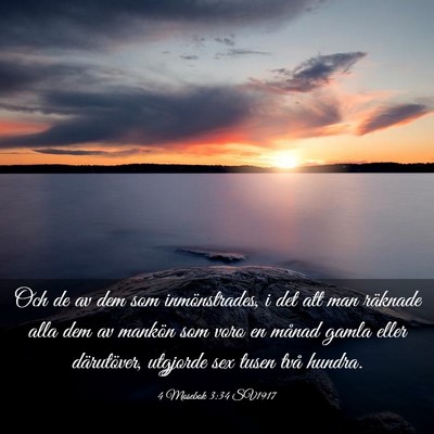 Picture 03 - 4 Mosebok 3:34 SV1917 - Och de av dem som inmönstrades, i det att man - Bible Verse Picture