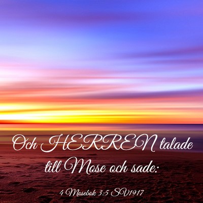 Picture 03 - 4 Mosebok 3:5 SV1917 - Och HERREN talade till Mose och - Bible Verse Picture