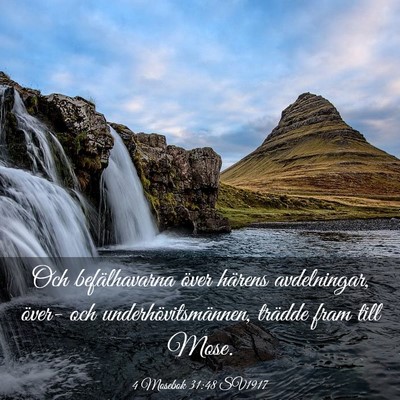 Picture 03 - 4 Mosebok 31:48 SV1917 - Och befälhavarna över härens avdelningar, - Bible Verse Picture