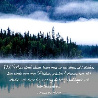 Picture 03 - 4 Mosebok 31:6 SV1917 - Och Mose sände dessa, tusen man av var stam, ut - Bible Verse Picture