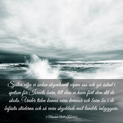 Picture 03 - 4 Mosebok 32:17 SV1917 - Själva vilja vi sedan skyndsamt väpna oss och - Bible Verse Picture