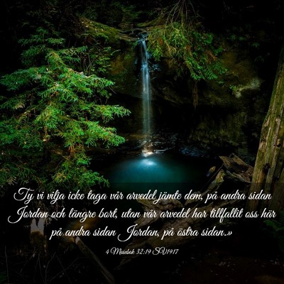 Picture 03 - 4 Mosebok 32:19 SV1917 - Ty vi vilja icke taga vår arvedel jämte dem, - Bible Verse Picture