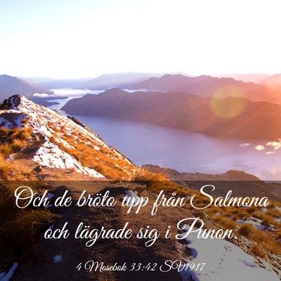 Picture 03 - 4 Mosebok 33:42 SV1917 - Och de bröto upp från Salmona och lägrade sig - Bible Verse Picture