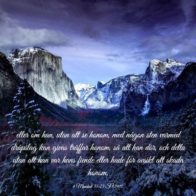 Picture 03 - 4 Mosebok 35:23 SV1917 - eller om han, utan att se honom, med någon sten - Bible Verse Picture