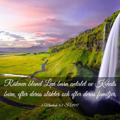 Picture 03 - 4 Mosebok 4:2 SV1917 - Räknen bland Levi barn antalet av Kehats barn, - Bible Verse Picture