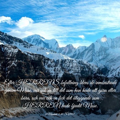 Picture 03 - 4 Mosebok 4:49 SV1917 - Efter HERRENS befallning blevo de inmönstrade - Bible Verse Picture