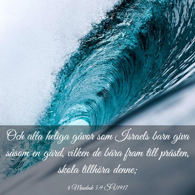 Picture 03 - 4 Mosebok 5:9 SV1917 - Och alla heliga gåvor som Israels barn giva - Bible Verse Picture