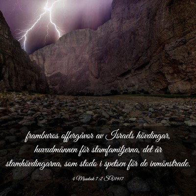 Picture 03 - 4 Mosebok 7:2 SV1917 - framburos offergåvor av Israels hövdingar, - Bible Verse Picture