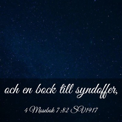 Picture 03 - 4 Mosebok 7:82 SV1917 - och en bock till - Bible Verse Picture