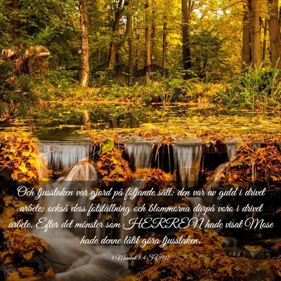 Picture 03 - 4 Mosebok 8:4 SV1917 - Och ljusstaken var gjord på följande sätt: den - Bible Verse Picture