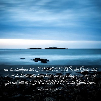 Picture 03 - 5 Mosebok 13:18 SV1917 - om du nämligen hör HERRENS, din Guds, röst, - Bible Verse Picture