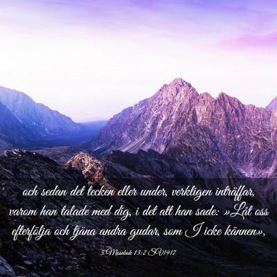 Picture 03 - 5 Mosebok 13:2 SV1917 - och sedan det tecken eller under, verkligen - Bible Verse Picture