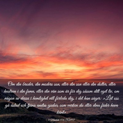 Picture 03 - 5 Mosebok 13:6 SV1917 - Om din broder, din moders son, eller din son - Bible Verse Picture