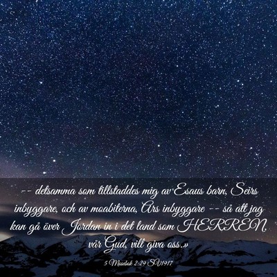 Picture 03 - 5 Mosebok 2:29 SV1917 - -- detsamma som tillstaddes mig av Esaus barn, - Bible Verse Picture