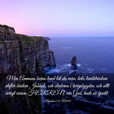 Picture 03 - 5 Mosebok 2:37 SV1917 - Men Ammons barns land lät du vara, hela - Bible Verse Picture