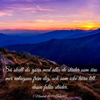 Picture 03 - 5 Mosebok 20:15 SV1917 - Så skall du göra med alla de städer som äro - Bible Verse Picture