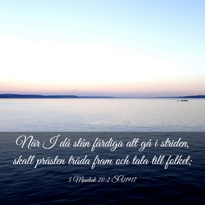 Picture 03 - 5 Mosebok 20:2 SV1917 - När I då stån färdiga att gå i striden, - Bible Verse Picture
