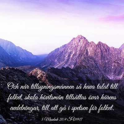 Picture 03 - 5 Mosebok 20:9 SV1917 - Och när tillsyningsmännen så hava talat till - Bible Verse Picture