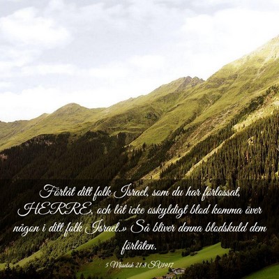 Picture 03 - 5 Mosebok 21:8 SV1917 - Förlåt ditt folk Israel, som du har förlossat, - Bible Verse Picture