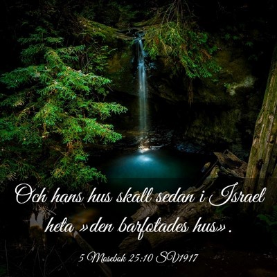 Picture 03 - 5 Mosebok 25:10 SV1917 - Och hans hus skall sedan i Israel heta »den - Bible Verse Picture