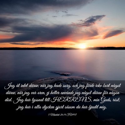 Picture 03 - 5 Mosebok 26:14 SV1917 - Jag åt intet därav, när jag hade sorg, och jag - Bible Verse Picture