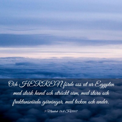Picture 03 - 5 Mosebok 26:8 SV1917 - Och HERREN förde oss ut ur Egypten med stark - Bible Verse Picture