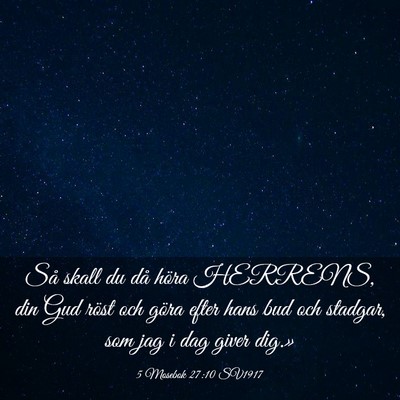 Picture 03 - 5 Mosebok 27:10 SV1917 - Så skall du då höra HERRENS, din Gud röst och - Bible Verse Picture