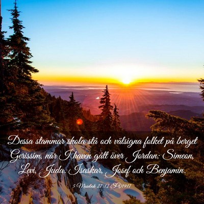Picture 03 - 5 Mosebok 27:12 SV1917 - Dessa stammar skola stå och välsigna folket på - Bible Verse Picture